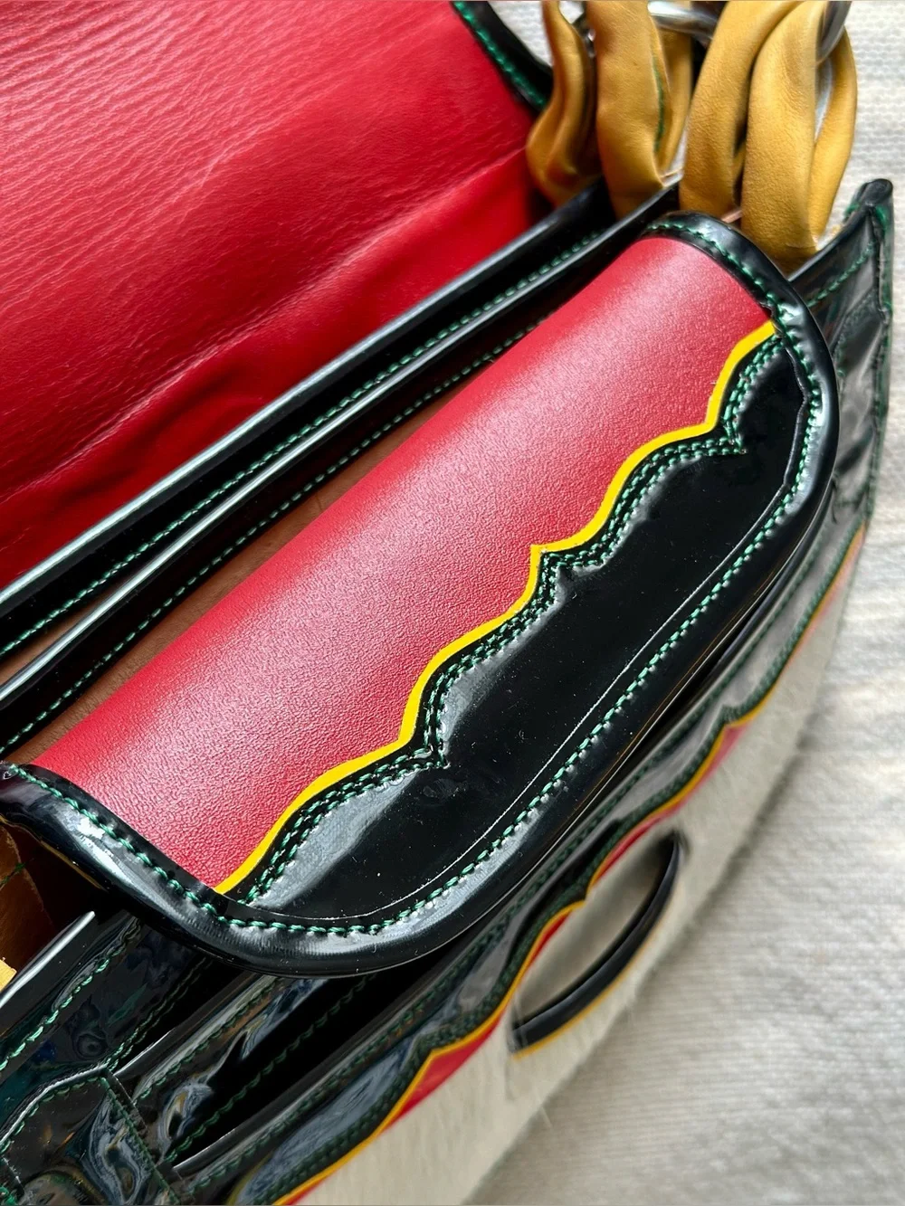 VTG Handcrafted Columbian Leather & Fur Carriel Bag | Luis J. Osorio | Jericó